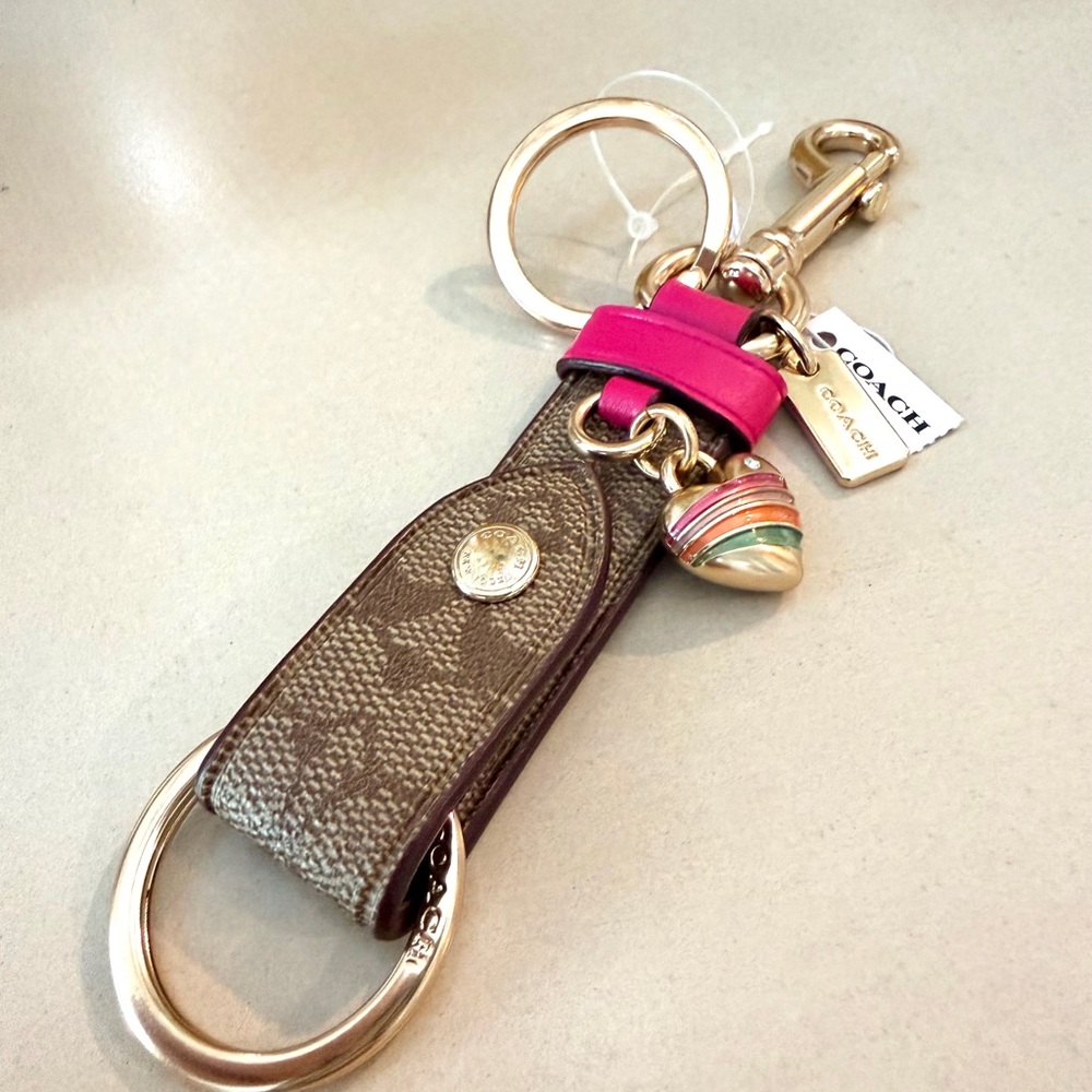 Coach Keychain with Pink and Gold Details - Picture 6 of 9
